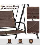 Gymax Porch Swing Glider 2 Seat Soft Cushion Adjustable Canopy Garden Outdoor Patio
