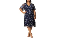 Kiyonna Plus Sonnet Embroidered Cocktail Dress