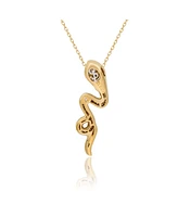 Suzy Levian Sterling Silver Cubic Zirconia Wild Snake Pendant