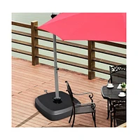 Patio Cantilever Offset Umbrella Base with Wheels for Garden Poolside Deck