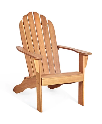 Outdoor Adirondack Chair Solid Wood Patio Garden Furniture