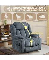 Up to 350 Lbs Power Lift Recliner Chair Heavy Duty Motion Mechanism with 8-Point Vibration Massage and Lumbar Heating