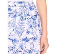 CeCe Women's Floral-Print Seamed Maxi Skirt