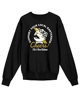 Pabst Blue Ribbon Support Your Local Bartender World Logo Men's Black Long-Sleeve Sweatshirt-xxl