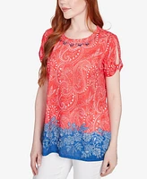 Ruby Rd. Petite Americana Embellished Jersey T-Shirt