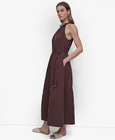 Dkny Women's Halter Sleeveless Fit & Flare Maxi Dress
