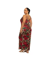 Fashion-szn Curve Plus Leopard Print Mesh Maxi Dress
