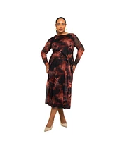 Fashion-szn Curve Plus Tie Dye Print Mesh Midi Dress