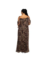Fashion-szn Curve Plus Leopard Print Mesh Maxi Dress