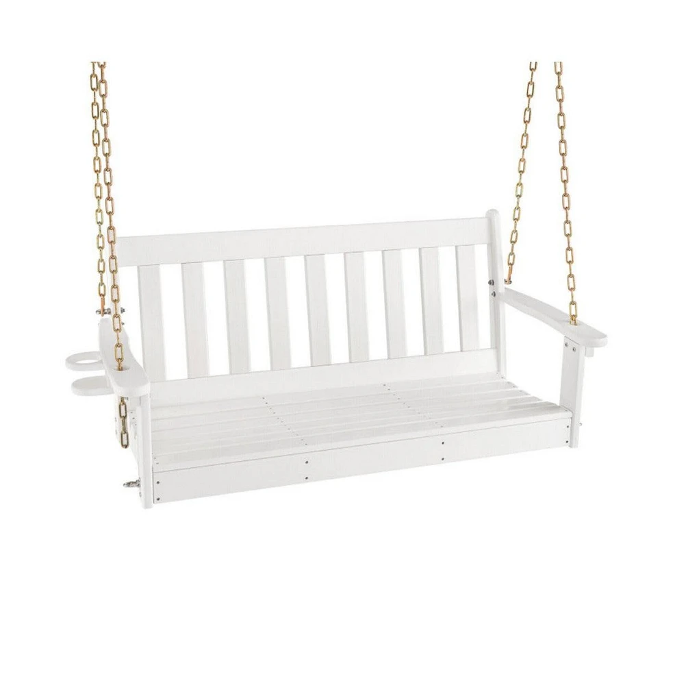 Mondawe 54 Inch Hdpe Patio Porch Swing with Cup Holder