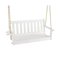 Mondawe 54 Inch Hdpe Patio Porch Swing with Cup Holder