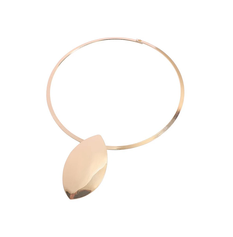 Sohi Metallic Oblong Necklace