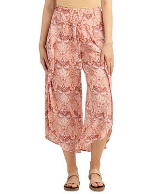 Bcx Juniors' Paisley Wrap Dolphin-Hem Pants