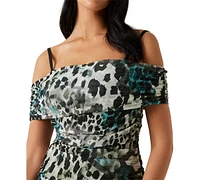 Guess Women's Verdiana Printed Off-The-Shoulder Bodycon Mini Dress