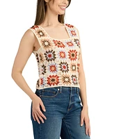 Bcx Juniors' Patchwork Square Crochet Tank