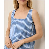 Pact Women's Organic Cotton Canopy Linen Blend Square Neck Tank