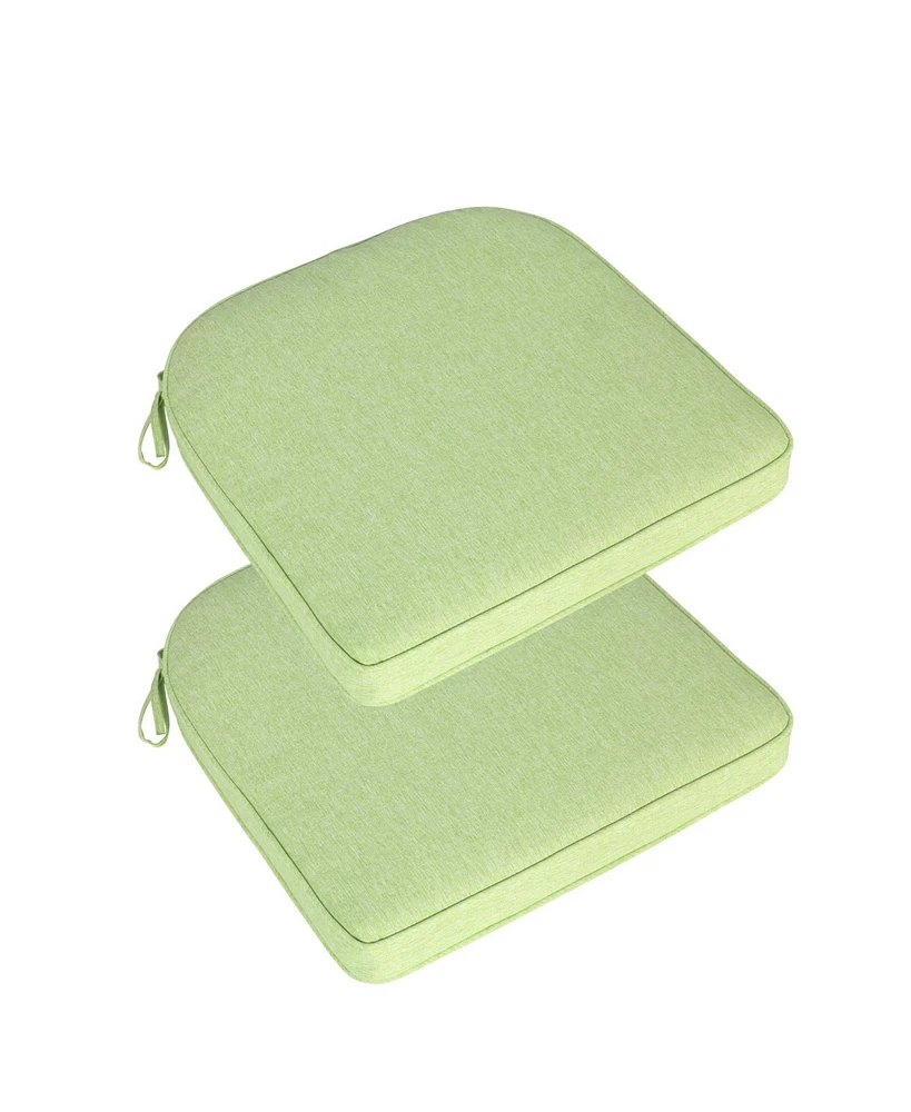 Aoodor Outdoor Dining Chair Cushions Set of 2, Waterproof Patio Furniture Seat Cushions, Pads with Ties, 18 x 19 inch