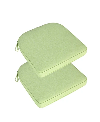 Aoodor Outdoor Dining Chair Cushions Set of 2, Waterproof Patio Furniture Seat Cushions, Pads with Ties, 18 x 19 inch