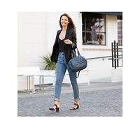 Susu Leather Satchel Bag Blue Shoulder Purse Women's Handbag
