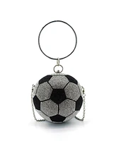 Like Dreams Striker Small Rhinestone Soccer Clutch Bag