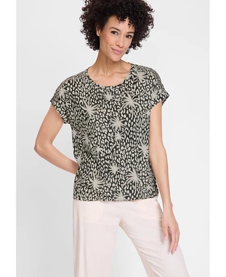 Olsen Women's Tropic Mix Print Tee