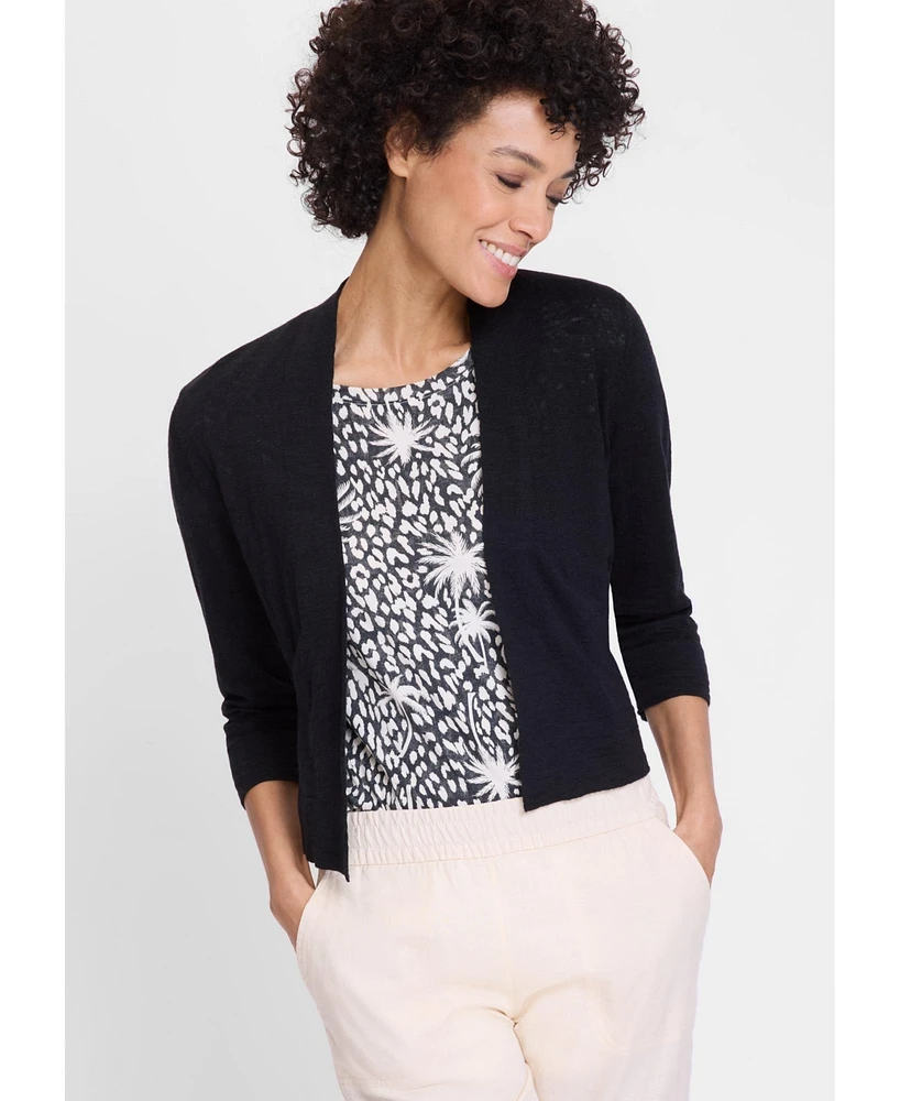 Olsen Women's Cropped Cardigan with Waist Tie