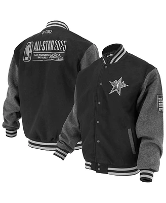 Fisll Men's and Women's Black 2025 All-Star Game Full-Snap Varsity Jacket