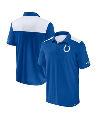 Fanatics Men's Royal/White Indianapolis Colts Color Block Polo Shirt