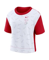 Nike Women's Red/White Philadelphia Phillies Line Up High Hip Fashion T-Shirt