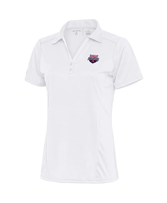 Antigua Women's White Usa Swimming Tribute Polo Shirt
