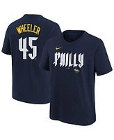 Nike Big Boys and Girls Zack Wheeler Navy Philadelphia Phillies Fuse City Connect Name Number T-Shirt