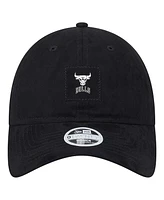 New Era Women's Black Chicago Bulls Sport Night Suede Patch 9TWENTY Adjustable Hat