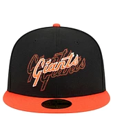 New Era Men's Black San Francisco Giants Shadow Stitch 59FIFTY Fitted Hat