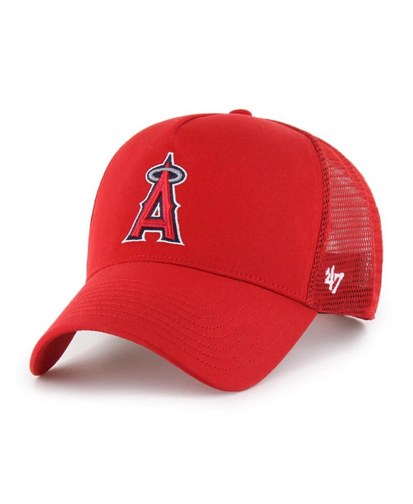 '47 Brand Men's Red Los Angeles Angels Ballpark Offside Adjustable Trucker Hat