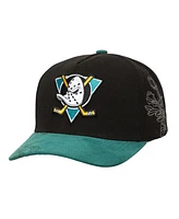 Mitchell & Ness Men's Black Anaheim Ducks May Flowers Pro Crown Snapback Hat