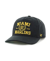 '47 Brand Men's Black Miami Marlins Laurus Corduroy Hitch Snapback Hat