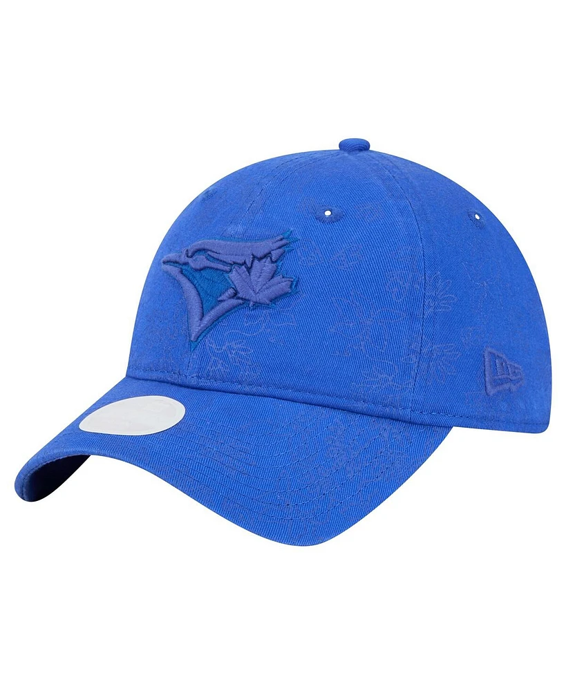 New Era Women's Royal Toronto Blue Jays Tonal Floral 9TWENTY Adjustable Hat