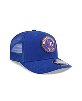 New Era Men's Blue Philadelphia 76ers Victory Grove Circle Patch 9SEVENTY Adjustable Hat