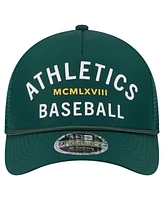 New Era Men's Green Athletics Minimalist 9FORTY A-Frame Adjustable Hat