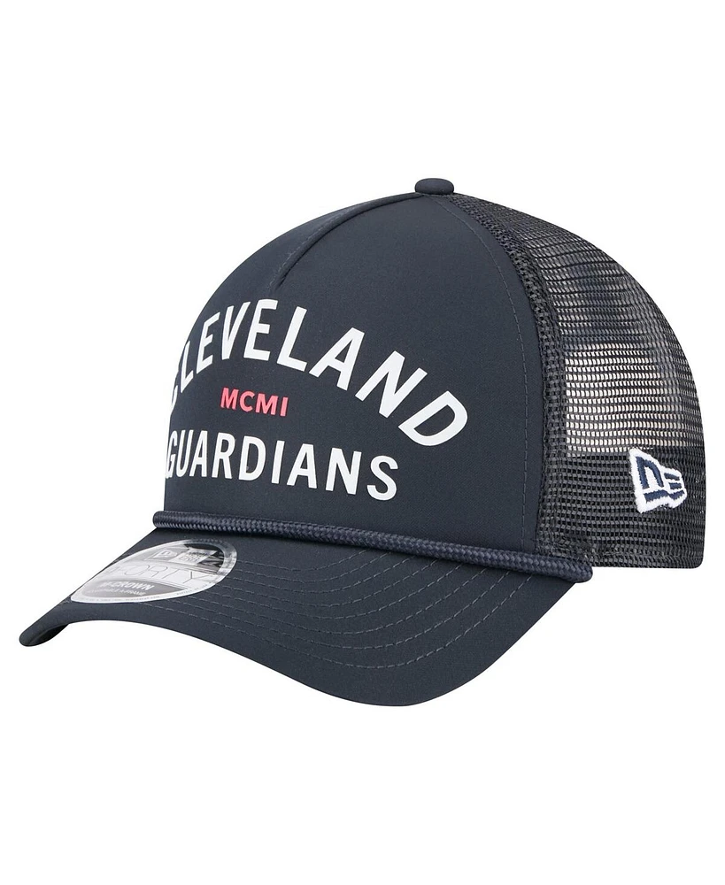 New Era Men's Navy Cleveland Guardians Minimalist 9FORTY A-Frame Adjustable Hat