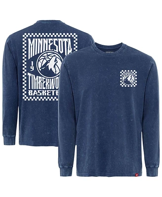 Sportiqe Men's and Women's Blue Minnesota Timberwolves Distressed Bono Long Sleeve T-Shirt