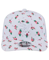 New Era Men's White Chicago White Sox Flamingo Mesh Back 9SEVENTY Stretch-Snap Hat