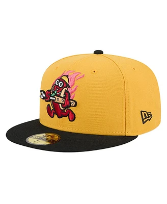 New Era Men's Yellow Akron RubberDucks Copa de la Diversion 59FIFTY Fitted Hat
