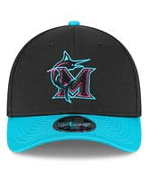 New Era Men's Black/Teal Miami Marlins 2025 City Connect Batting Practice 9FORTY M-Crown Adjustable Hat