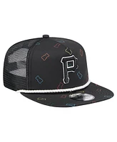 New Era Men's Black Pittsburgh Pirates Gummy Golfer Trucker Adjustable Hat
