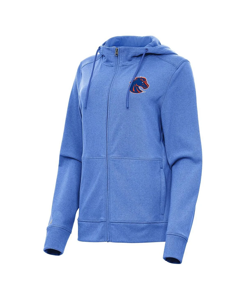 Antigua Women's Heather Royal Boise State Broncos Seeker Full-Zip Hoodie