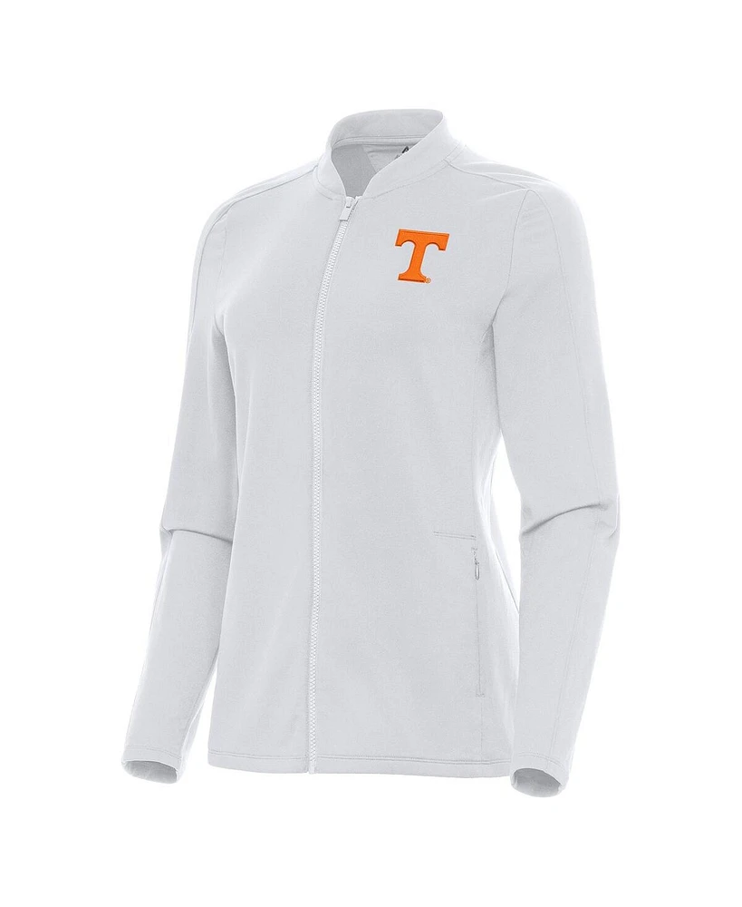 Antigua Women's White Tennessee Volunteers Continual Full-Zip Jacket