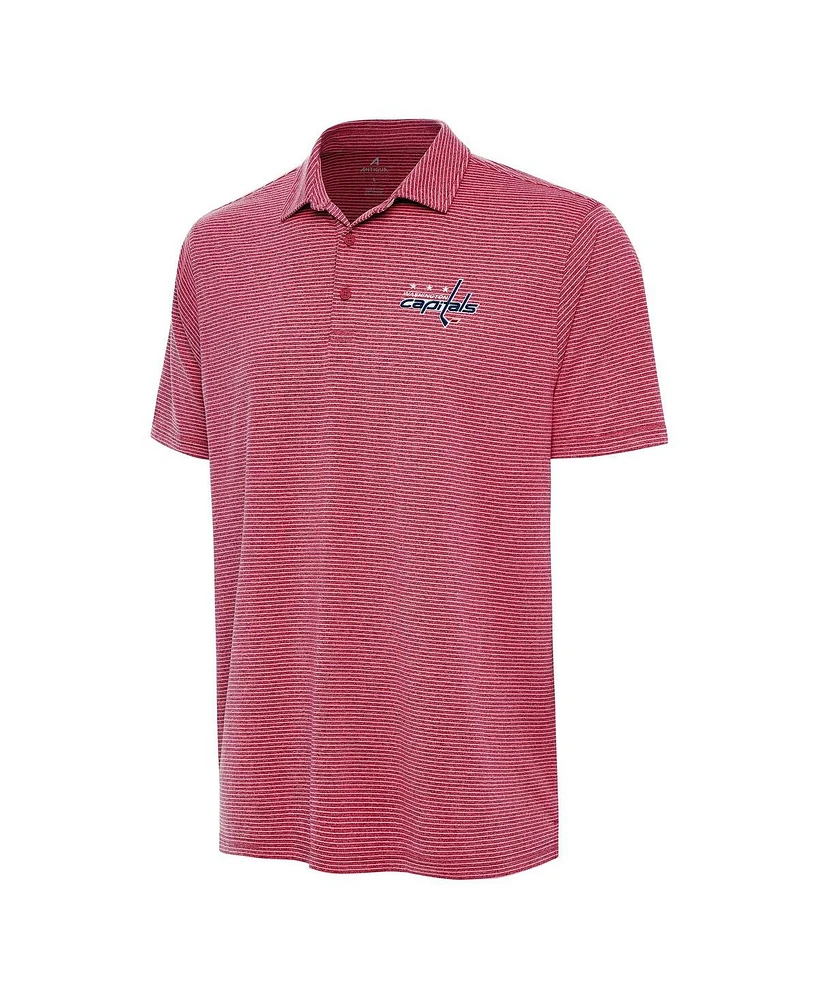 Antigua Men's Heather Red Washington Capitals Scheme Polo Shirt