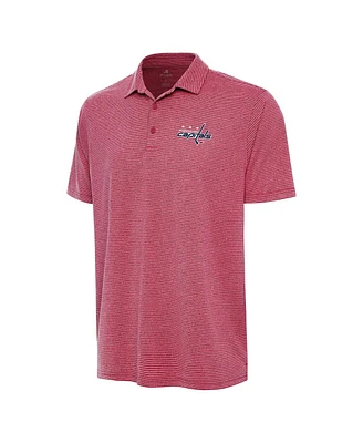 Antigua Men's Heather Red Washington Capitals Scheme Polo Shirt