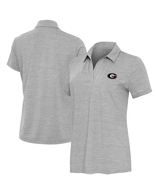 Antigua Women's Heather Gray Georgia Bulldogs Layout V-Neck Polo Shirt